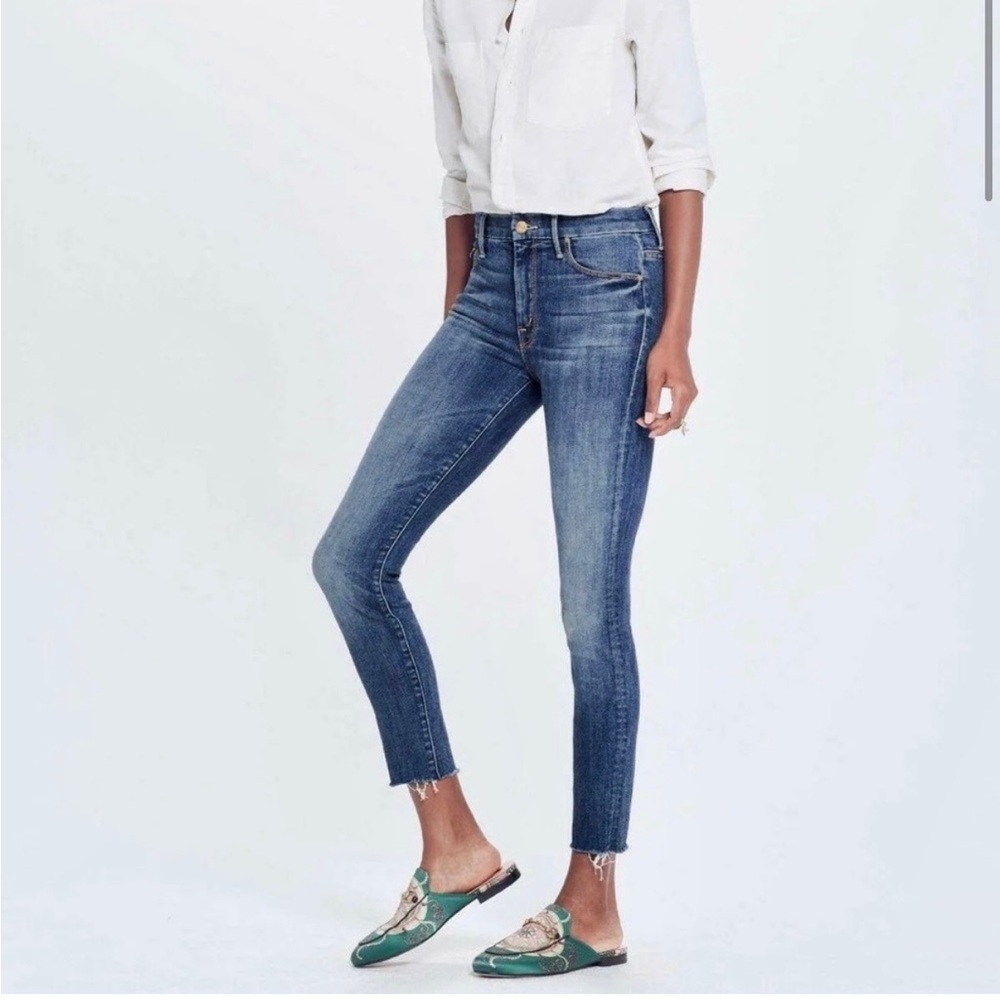 Mother high waisted looker ankle fray